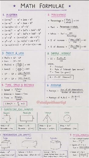 “Handwritten math notes for quick revision 🖊️” #shorts#mathformula #mathtricks#revision