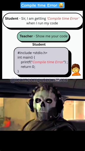 Compile time Error' 😂#funny #coding #shorts #memes @LearnComputerWithRCS