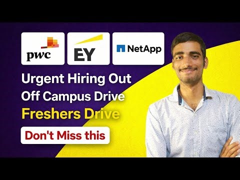 PwC | EY | NetApp Off Campus Drive 2026 🔥 Freshers Hiring | Apply Now