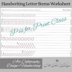 P is for Print Class | Lesson 3 Basic Print Letter Stems and Shapes | Worksheet