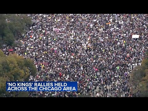 About 250K 'No Kings' protesters march through downtown Chicago to denounce Trump, organizers say