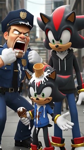Cop vs Shadow Ice Cream Chase 😂 #police #sonic #shorts