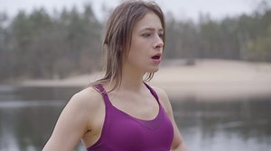 Exhausted Caucasian Girl Breathing Heavily On Stock Footage Video (100% Royalty-free) 1050110353 | Shutterstock