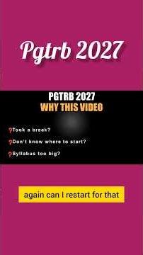 👉 PGTRB 2027 🔥 Start From Zero | Study Plan 💯 #shorts
