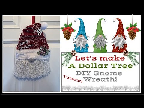 How To Make A Easy Christmas Gnome Wreath/ Dollar Tree Christmas Gnome Wreath DIY/