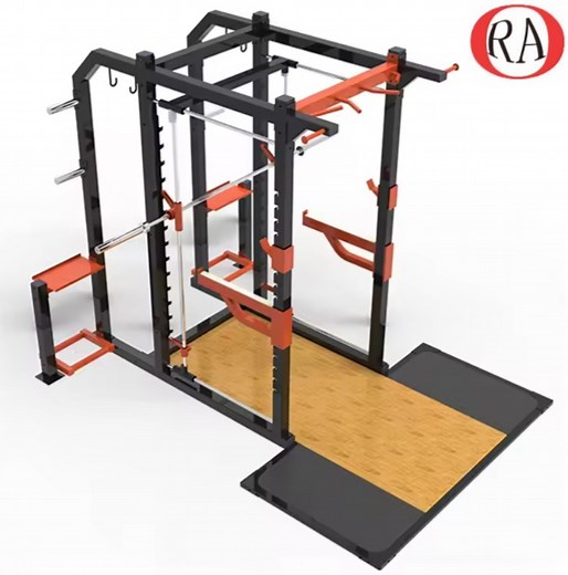 [Hot Item] Wholesale Multifunctional Fitness Exercise Multi Combo Power Rack Lifting Deadlift Platform with Smith Machine Gym Equipment