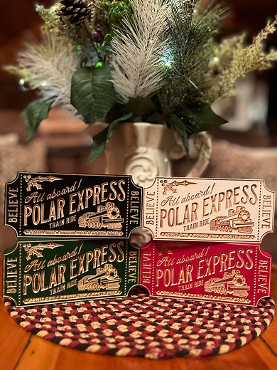Festive Polar Express North Pole Believe Train Christmas Sign Gift - Handcrafted Wooden Decor - Etsy