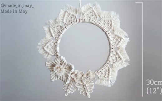 macrame手工编织圆形挂毯墙饰