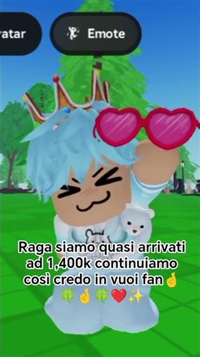 Raga quasi arrivati ad 1,400k credo in vuoi ❤❤❤✨✨✨🍀🍀🍀🤞 #roblox