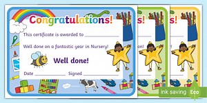 EYFS End of Year Certificates