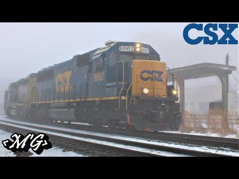 Ex-Conrail SD50-3 Cuts Through Dense Fog
