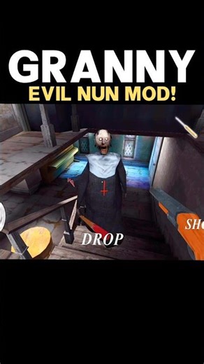 Granny Evil Nun Mod! :)👉📈 ग्रैनी ने ग्रैंडपा को कुचल दिया 🤣 #shorts #granny