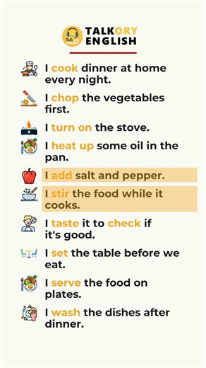 10 Cooking Sentences That Sound Native #DailyEnglish #SpeakEnglish #ESL