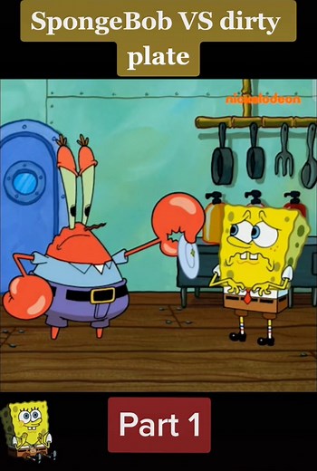 SpongeBob cleaning plate: The Krusty Plate