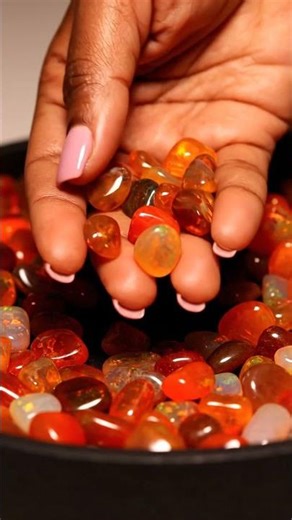 Fire Opal ASMR — Warm Glowing Stones & Bright Crystal Sounds 🔥🧡