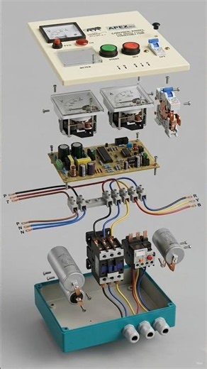 Inside a Submersible Pump Control Panel | 3D Exploded View & Wiring Assembly ⚡ #shorts #viral