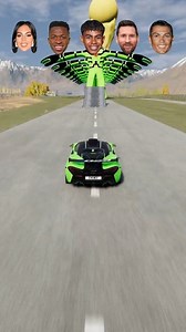 Ronaldo vs Messi vs Ben 10 Jump Challenge ⚽ #reels #cars #beamngdrive #beamng #viralreelsシ | PlayAnt