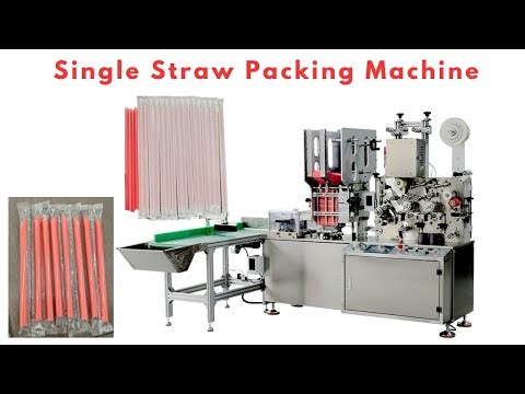 individual drinking straw packing machine with logo printing，single plastic straw wrapping machine