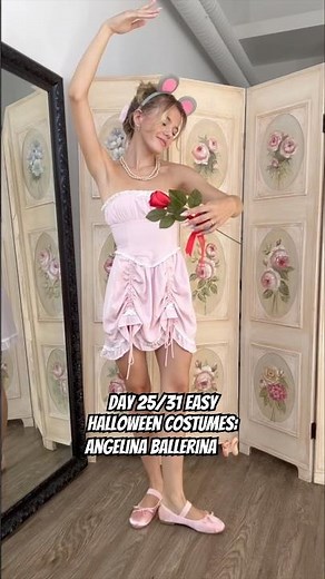 Day 25/31 Easy Halloween Costume Ideas: Angelina Ballerina 🩰 #halloween #costume #ballet #fyp