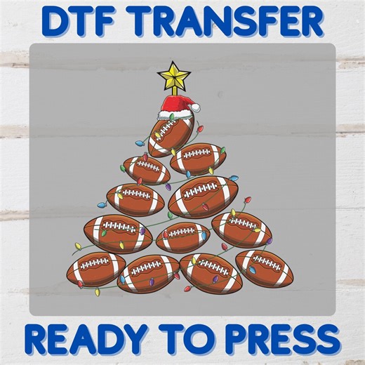 Football Christmas Tree DTF Transfer, Holiday Iron-on Decal With Santa Hat and Lights, Ready to Press Heat Design for Sports Fans - Etsy UK