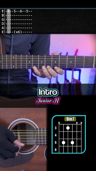 Intro - Junior H - Tutorial Guitarra | 1er Requinto + Acordes | TABS