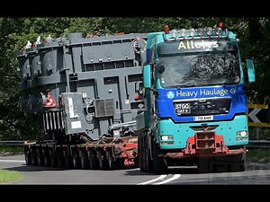 Huge 155 T Transformer Abnormal Load transported by Allelys Heavy Haulage through a busy Porthmadog