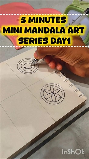 5 Minutes Mini Mandala Art 🌸 | Day 1 Easy Mandala Drawing for Beginners