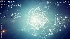 background scientific mathematical with formulas and signs. Concept: algebra and calculations, data calculation and analytics