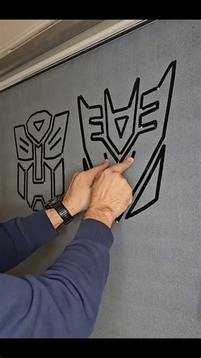 Optimus vs Megatron insignia two hands drawing #optimusprime #megatron #autobots #decepticons #art