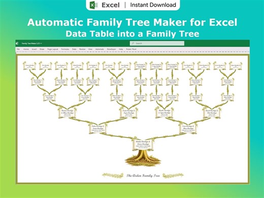 Automatic Family Tree Maker for Excel | Excel Template | Unlimited Generations Genealogy | Printable PDF - Etsy Australia
