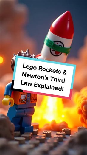 Brickstory on Instagram: "What makes a Lego rocket blast off? Watch our minifigs defy gravity—and logic—to reveal the science of rocket thrust! #LegoScience #RocketLaunch #Newton #PhysicsFun #STEM #Shorts"