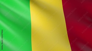 Flag of The Mali. Flag's footages are rendered in real 3D software. Perfect for TV, Movies, social, HUD, presentations, webs etc.