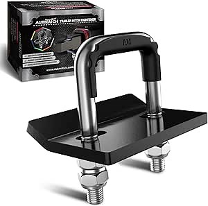 AUTMATCH Hitch Tightener Anti-Rattle Clamp, Heavy Duty Hitch Stabilizer for 1.25" and 2" Trailer Hitches, Rubber Isolator and Anti-Rust Double Coating Protective, Silver & Black