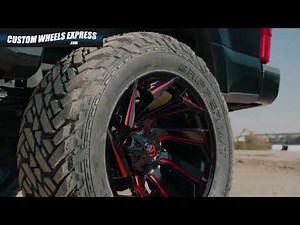 Fuel D755 REACTION Gloss Black &Red Milled Wheel on a Ford F250 Premier