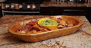 Food Safe Rustic Wooden Dough Bowl-Batea