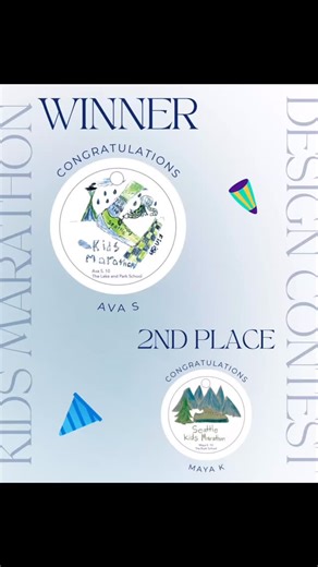 🎉 Big shoutout to our 2025 Seattle Kids Marathon medal design winners! 🥇 Ava S., age 10 — The Lake and Park School Her Space Needle design perfectly captures Seattle’s race-day spirit 🌧️✨ 🥈 Maya K., age 10 — The Bush School Her Pacific Northwest-inspired medal will shine in 2026 🌲👟 Thanks to all 35 amazing young artists who shared their creativity with us — you make race day even brighter! 💛 #SeattleMarathon #KidsMarathon #RunSeattle #FutureRunners #MedalDesignContest | Seattle Marathon