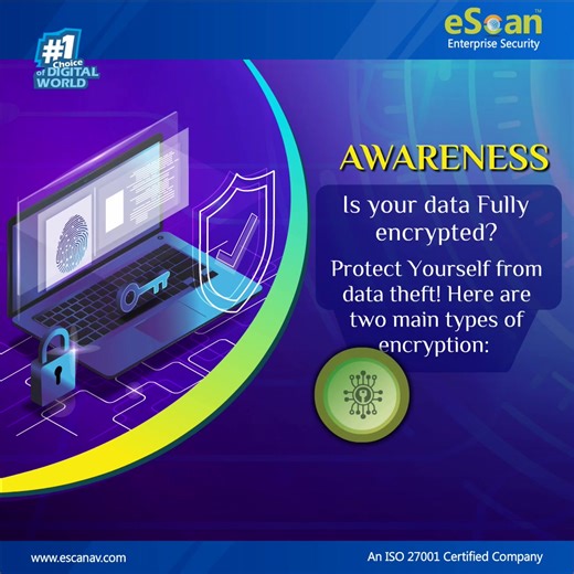 Encryption is the process of encoding information by ensuring the data can be accessed only by authorized users through a unique key. It helps protect the data you send, receives, and store online using a device. The two types of encryption are: ✔ Symmetric Encryption - uses a single password to encrypt and decrypt data ✔ Asymmetric Encryption - uses two keys for encryption and decryption. A public key to encrypt the data and a private key to decrypt the data Contact Us: https://bit.ly/3vgw3Rn .
