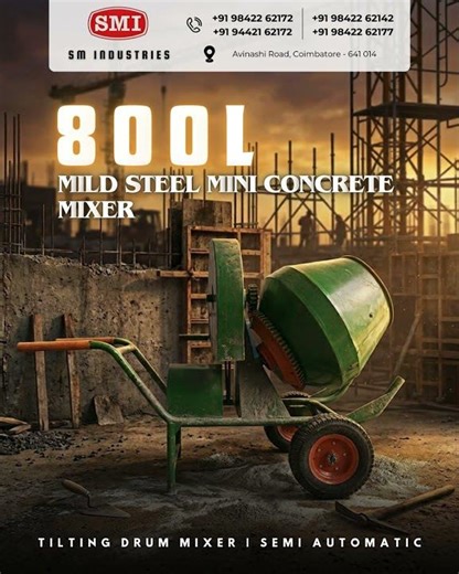 800L Mini Concrete Mixer | Professional Tilting Drum! 🏗️⚙️