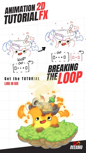 Julien_Animateur | 2D FX on Instagram: "♻️ Loops are great… until they feel too perfect. Here’s how to break the loop and make your FX feel alive. Get the tutorial — link in Bio. #FXAnimation #2DAnimation #Sakuga #AnimationTips #AnimationDojo"