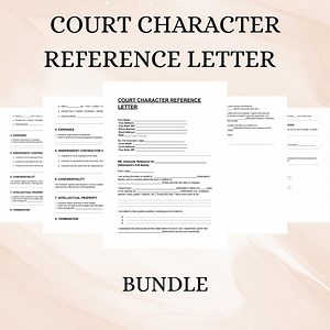 Court Character Reference Letter Template | Editable Legal Reference | DOC PDF Instant Download - Etsy
