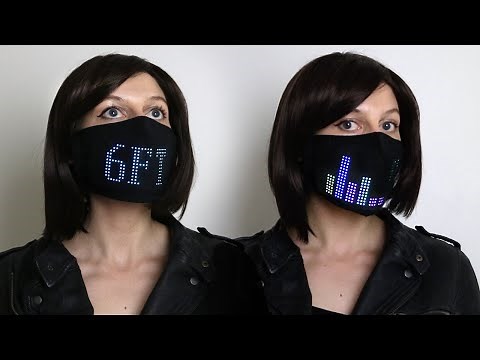 Face Mask Warns to Stay Away and Responds to Voice: DIY LED Wearable Tech Project