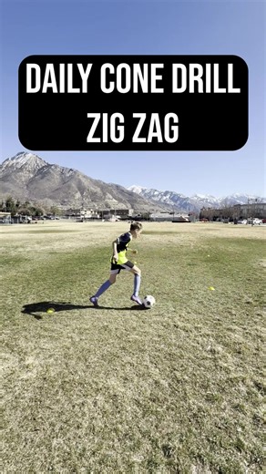 Daily zig zag cone drill – outside & inside foot only! ⚡ Quick home or field drill to improve close control, turns, and touch with both feet. Do this daily & watch your dribbling get sharper! Which foot was easier for you? Drop inside or outside below ↓ Subscribe for daily soccer drills & skills! 🔥 #soccer #fyp #soccerskills #youthsoccer #footballskills