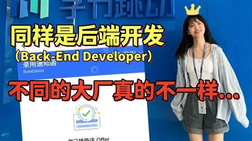 后端开发（Back-End Developer）也是分三六九等的，选择不同的大厂发展真的不一样，应届生一定要谨慎投递简历...
