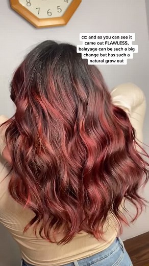 Bright Red Hair Balayage Transformation