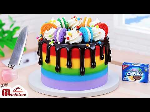 🌈 So Satisfying Mini Rainbow Oreo Drip Cake Decorating Ideas | ASMR Cooking Mini Food