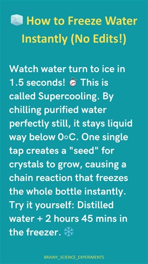 🧊 Instant Ice Trick – The Supercooling Experiment!