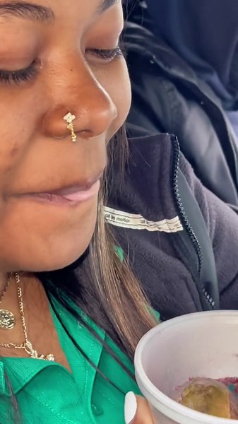 Trying colorful frozen candy balls for the first time!