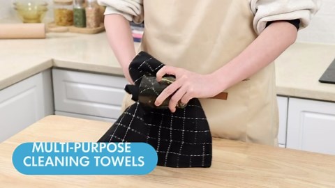 decorUhome 100% Cotton Terry Kitchen Dish Cloths, Ultra Soft and Absorbent Dish Towels for Kitchen, Perfect for Drying and Washing Dishes, 6 Pack, 12 x 12 Inches, Dark Grey