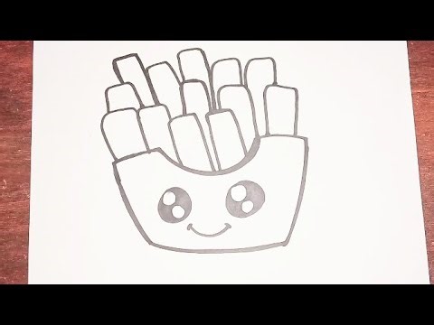 How to draw a french fries| tutorial for beginners| step by step| cute easy drawing.