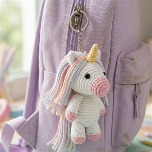 Unicorn Amigurumi Keychain Pattern, Crochet Horse Keychain PDF, Cute Mini Plush Pattern, Beginner Friendly, Instant Download - Etsy
